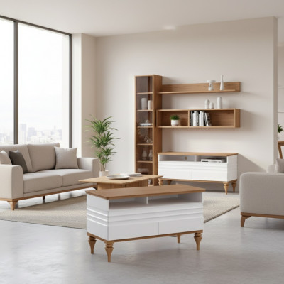 Wunnwand RTV-Sideboard TV-Ständer Lowboard Wunnwänn Holz Wäiss