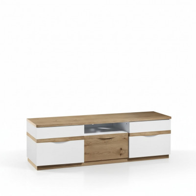 TV-Ständer Fernsehwand Wunnwand Lowboard wäiss Héichglanz TV-Ständer