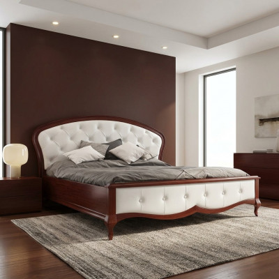 Bett Këssen Design Luxus Duebel Hotel Better Barock Holz Miwwelen Neiegkeet