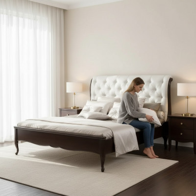 Bett Stoff Design Duebel Better Luxus Modern Hotel Gestell Schlofzëmmer