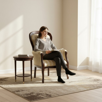 Luxus Fotell Living Zëmmer Textil Fotell klasseschen Design Polsterung