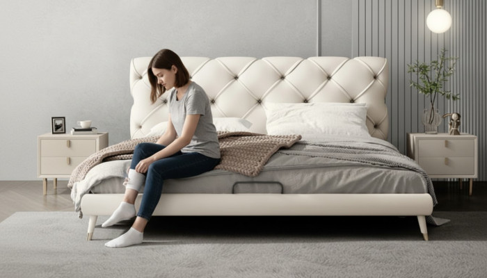 Moderne Bett Luxus Schlofkummer Better Stil Bettrahmen Miwwelen Ariichtung