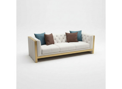 Wunnzëmmer Set Sofa 3+1 Sëtzer luxuriéis wäiss Sofas Design Lieder nei