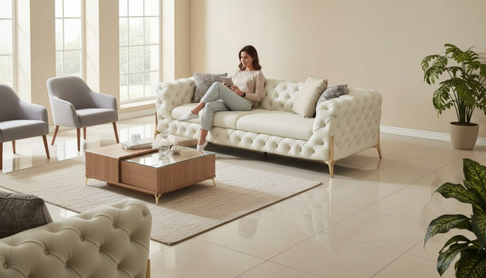 Sofa 2-Sëtzer Luxus Designer Couch Nei Sofa Luxus Polstersofas Zwësëtzer 176cm