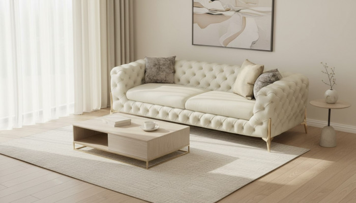 Sofa 2-Sëtzer Luxus Designer Couch Nei Sofa Luxus Polstersofas Zwësëtzer 176cm