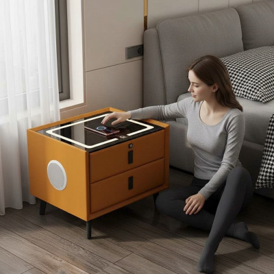Smart Table intelligent Lade-Schublade an Ärem Schlofzëmmer am Banneraum