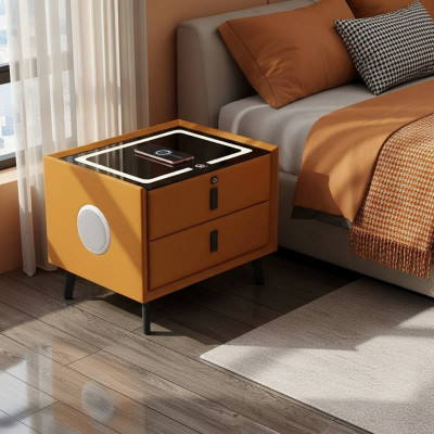 Smart Table intelligent Lade-Schublade an Ärem Schlofzëmmer am Banneraum