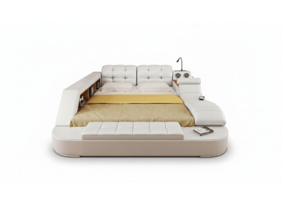 Chesterfield Duebel Luxus Design Bett 180x200 Multifunktiounsbet Nei