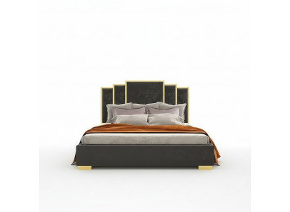 Bett 2x Nuetsdësch 3-Stéck Schlofzëmmer Set Design Modern Luxus Nuetsdëscher