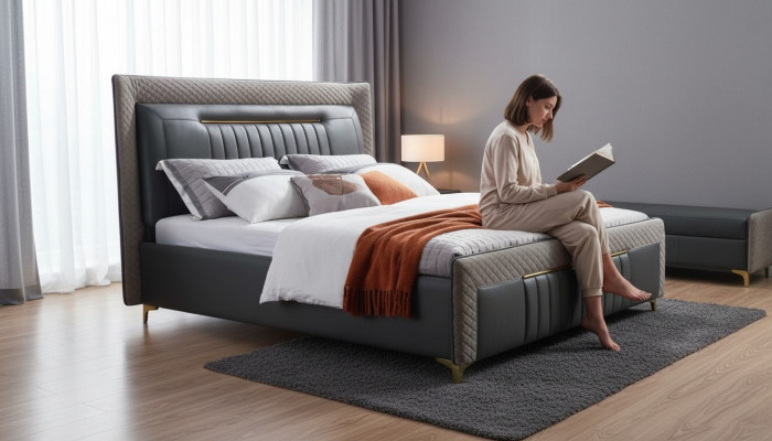 Modern Bett Betten modern Luxus Liederbett Hotelbett Duebelbett Nei