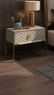 Wäiss Design Nuetsdësch Konsole Niewendëscher Schlofkummer Holz Luxus Konsolen