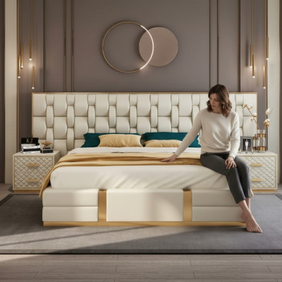 Bett Këssen Design Luxus Duebel Hotel Better beige Luxus Hotel Nei