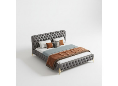 Bett 2x Nuetsdësch 3 Stéck Schlofzëmmer Set Design Modern Luxus Schlofzëmmersets