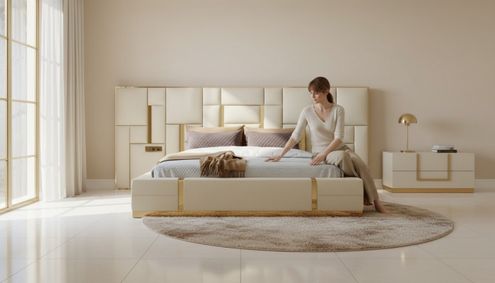 Design Schlofzëmmer Garnituren Bett Modern Luxus Hotel Better Miwwelen