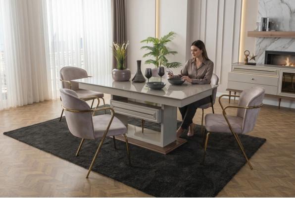 Iesszëmmerdësch Iessdësch Dëscher Modern Iesszëmmer Designer Nei Beige