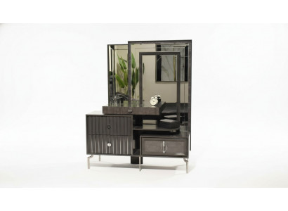 Schwaarze Schminktisch Luxus Holz Konsol Designer Schlofkummer Miwwelen