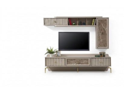 Designer Modern Wunnwand Luxus Holz Regaler Wunnzëmmer Miwwelen Stilvoll