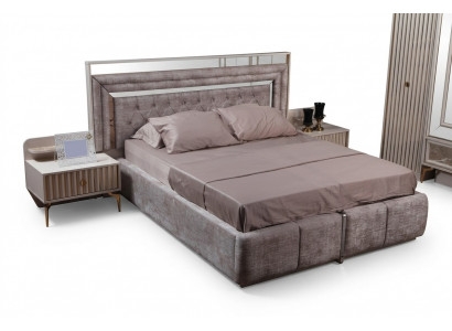 Maulwuess-Schlofkummer-Set Designer Miwwelen Duebelbett Nuetsdëscher Holzmiwwelen