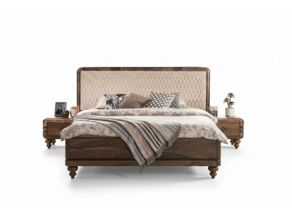 Schlofkummer Miwwelen Luxus Designer Bett 2x Nuetsdëscher Duebelbett 3tlg