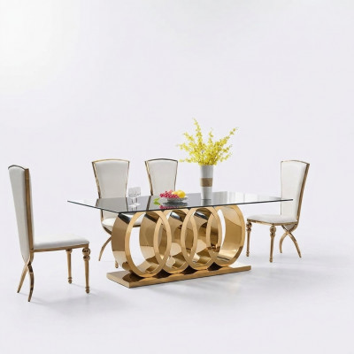 Designer-Iesszëmmerdësch Iessdëscher Iesszëmmer Miwwelen Edelstol Dësch Dëscher