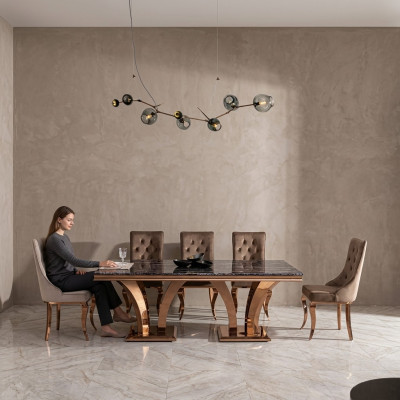 Luxus Iessdësch Modern Iesszëmmer Iessdëscher Dëscher Design Metall Dësch