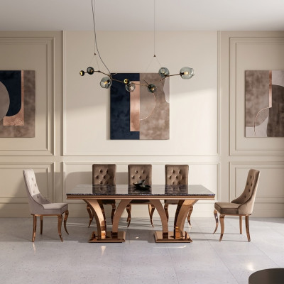 Luxus Iessdësch Modern Iesszëmmer Iessdëscher Dëscher Design Metall Dësch