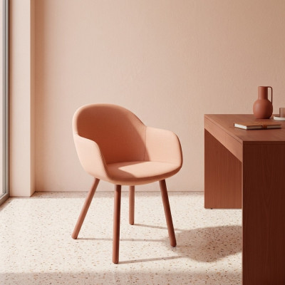 Designer Rosa Sëtz Moderner Lehnstull Wunnzëmmer Armstull Neit