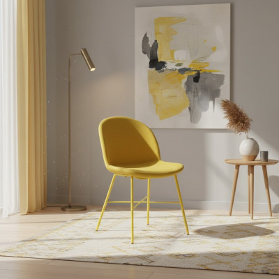 Gelber Designer Esszimmer Stuhl Wohnzimmer Möbel Armlehnen Lux Stühle