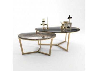 Couchtisch Kaffisdësch Niewendësch Designer Wunnzëmmertësch Dëscher 2x