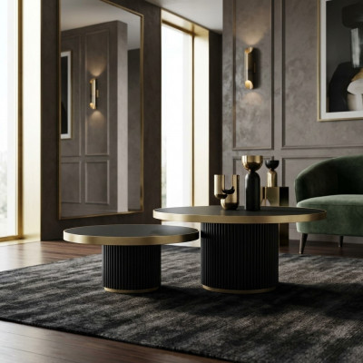 Designer Couchtisch Set 2x Couchtische Wunnzëmmer Edelstol Miwwelen Dësch