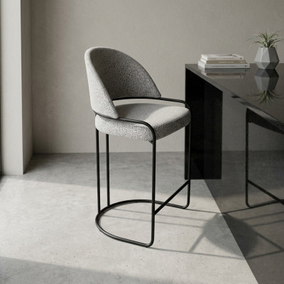 Groue Barhocker Mat Edelstahlbeen Iesszëmmer Stull Héich Design Still