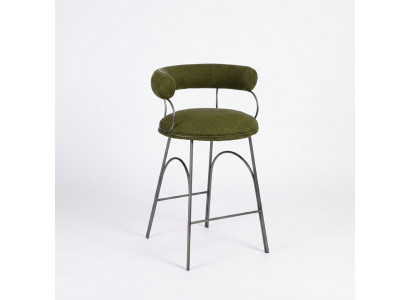 Olivgrénge Barhocker Luxus Lehnstuhl Designer Fotell Polster Miwwelen