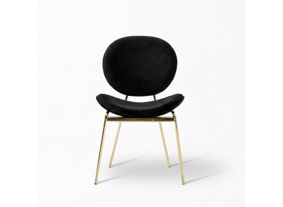 Schwaarze Designerstull mat Edelstolssäitleche Moderne Iesszëmmerstull.