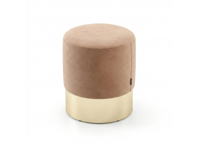 Beige Fousshocker Designer Pouff Näschthocker Polster Sëtzmöbel Textil