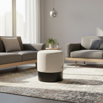 Designer-Pouf Stilvolle Foussocker Textilhocker Sëtz Schlofzëmmermiwwel