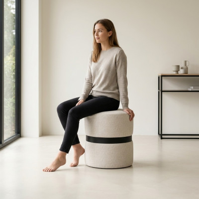 Designer wäisse Polsterhocker Schlofzëmmermiwwelen moderne Säitenhocker