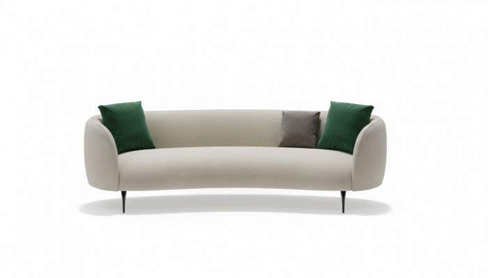 Designer wäisse Canapé dräisëtzegen Wunnzëmmer 3-Sëtzer Couch Textil Couchen Nei