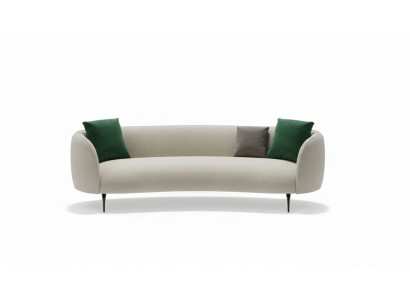 Designer wäisse Canapé dräisëtzegen Wunnzëmmer 3-Sëtzer Couch Textil Couchen Nei