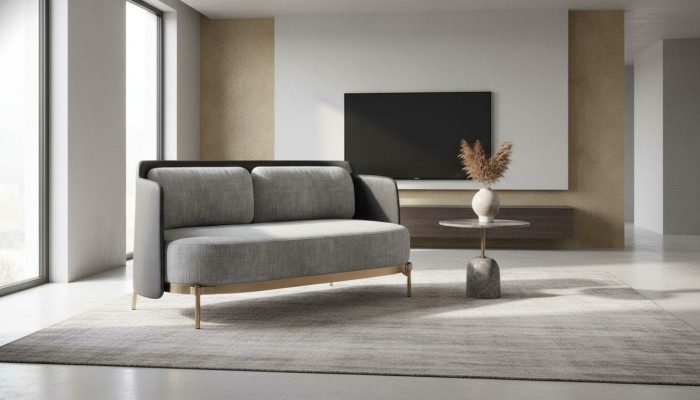 Designer gro Couch Elastizitéitsmooss Luxussalon Polster-Couch Stoff Miwwelen