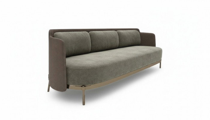 Modern Zofa 3 Sëtzer Wunnzëmmer Polster Textil Luxus Couch 228cm Stoff