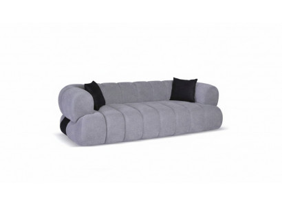 Groue Polstersofa Luxus 3-Sëtzer Couch Polster Wunnzëmmer Sofasen Couchen