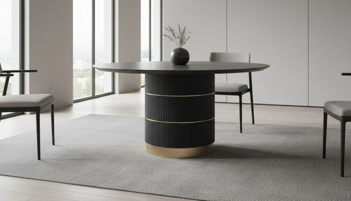 Ronn Iessdësch Luxus Iesszëmmer Miwwelen Designer Dësch Metallsfouss