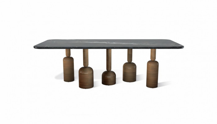 Designer groer Marmor-Iessdësch, Metallbeem, Luxus-Iesszëmmermiwwel, Nei
