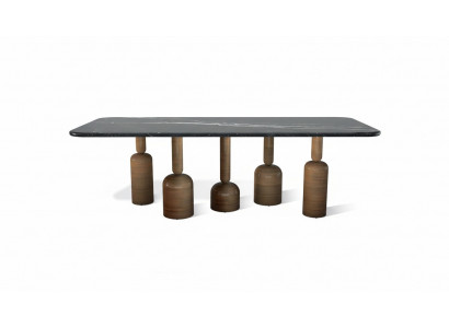 Designer groer Marmor-Iessdësch, Metallbeem, Luxus-Iesszëmmermiwwel, Nei