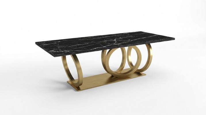 Luxus Modernen Marmor Iessdësch Miwwelen Dësch Iesszëmmer Design Dëscher 200x100