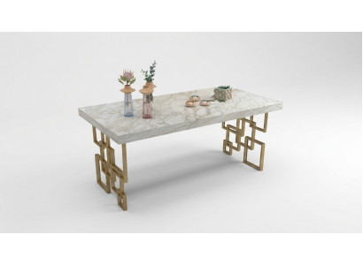 Designer Wäissen Iessdësch Iesszëmmer Miwwel Eleganten Marmer Dësch Modern