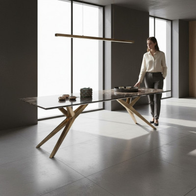 Luxuriéise Luxus Edelstol Iesszëmmer Dësch Elegant Marmor Dëscher Nei