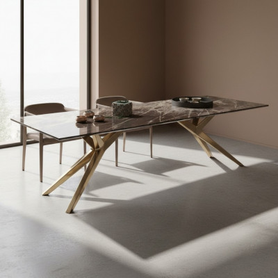 Luxuriéise Luxus Edelstol Iesszëmmer Dësch Elegant Marmor Dëscher Nei