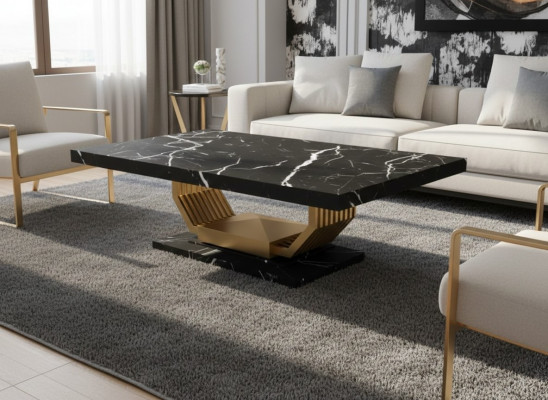 Schwaarzen Dësch Iesszëmmer Miwwelen Luxus Marmor Iessdësch Designer Dëscher