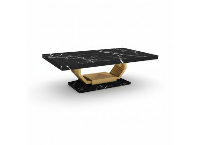 Schwaarzen Dësch Iesszëmmer Miwwelen Luxus Marmor Iessdësch Designer Dëscher